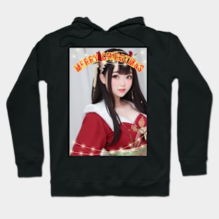 Merry Christmas Anime Girl Cosplay Xmas Cute Christmas Girl Hoodie